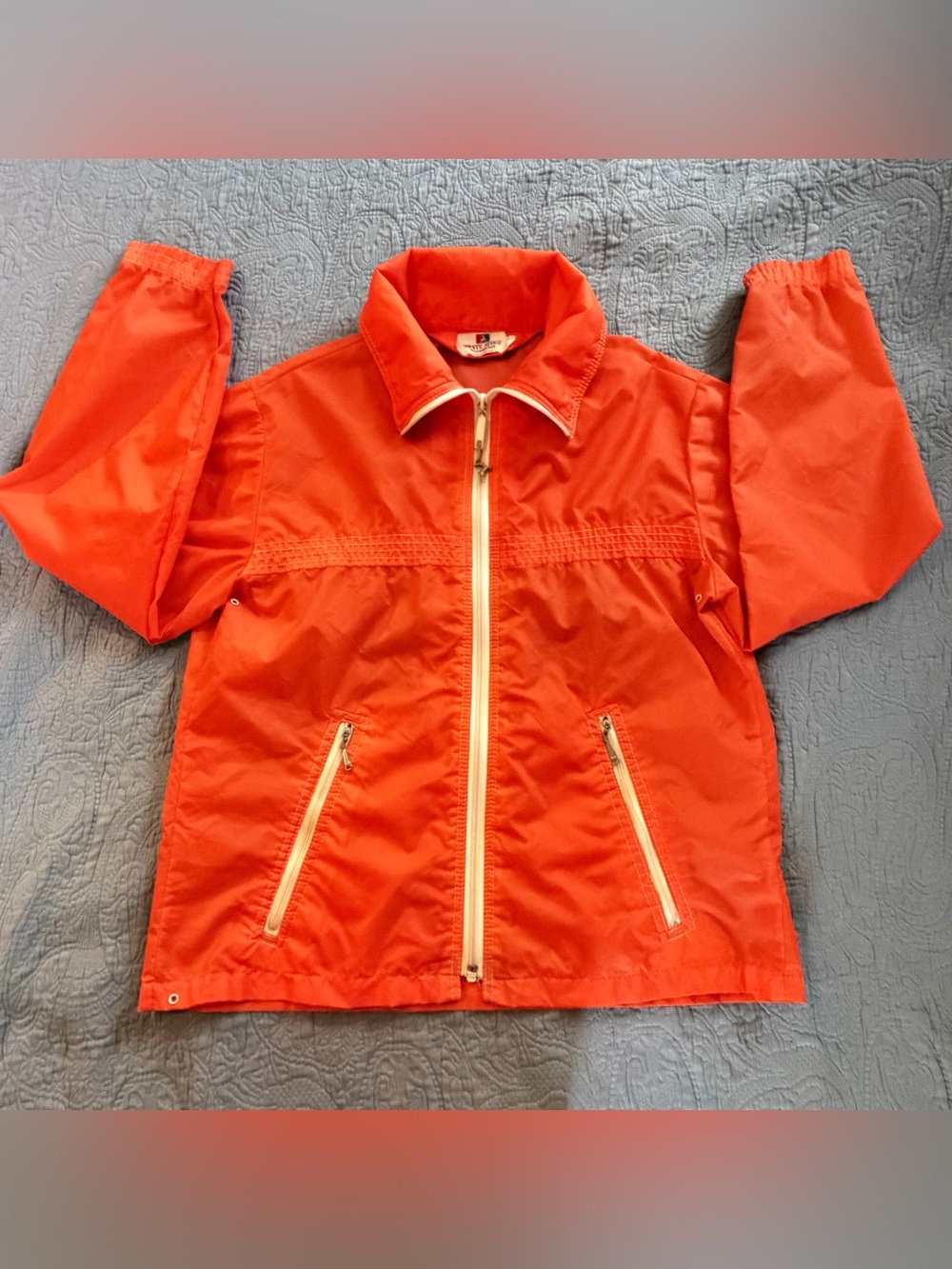 Vintage White Stag ActionSports Windbreaker Jacket 70s 80s Neon Orange Medium